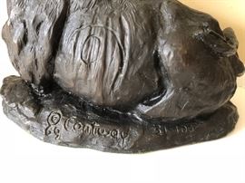 Bronze bull by Contway. Dated 1969. Number 31 of 100