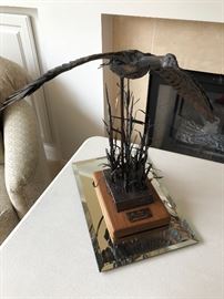 Original Commissioned salvage metal sculpture by Jim Dolan, dated 1975