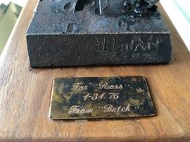 Original Commissioned salvage metal sculpture by Jim Dolan, dated 1975