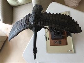 Original Commissioned salvage metal sculpture by Jim Dolan, dated 1975