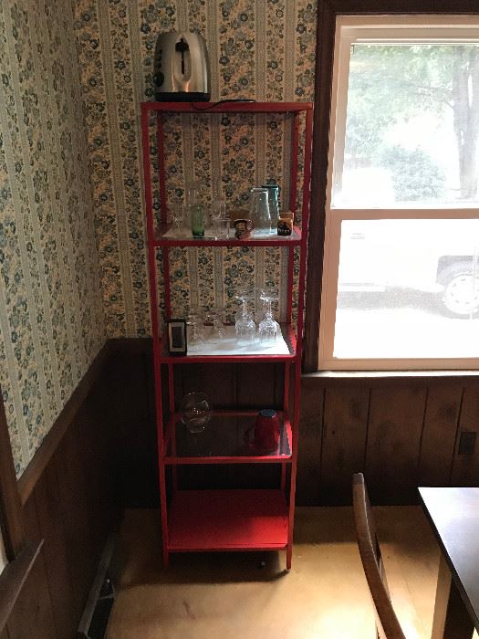 IKEA red metal shelves (2 available)