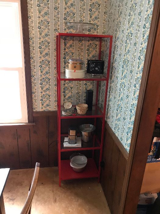 IKEA red metal shelves (2 available)