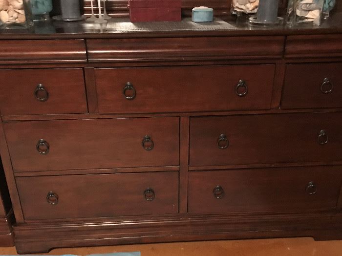 3-piece side-by-side dresser (with mirror), chest of drawers, nightstand