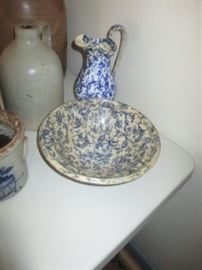 spongeware pitcher bowl