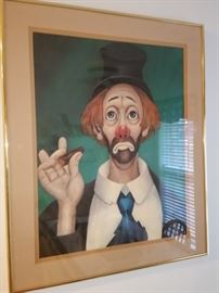 'Clown with Cigar' lithograph signed by Red Skelton