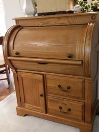 Small oak roll top desk