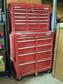 Craftsman tool box on rolling chest