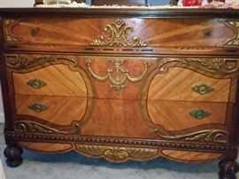 A closer look at the beautiful woodwork on the dresser