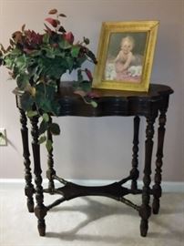 Antique six-leg mahogany parlor table