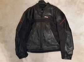 Z1R black leather motorcycle jacket has elbow shields