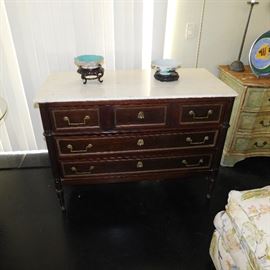 antique french marble top chest