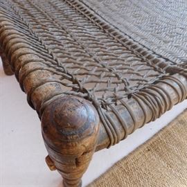 woven leather charpoy/daybed
