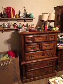 Bedroom Chest with Avon collectibles.