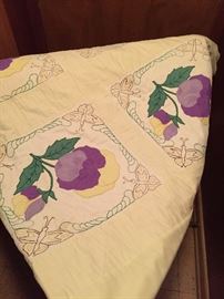 Beautiful handcrafted appliqued and handstitched quilt.