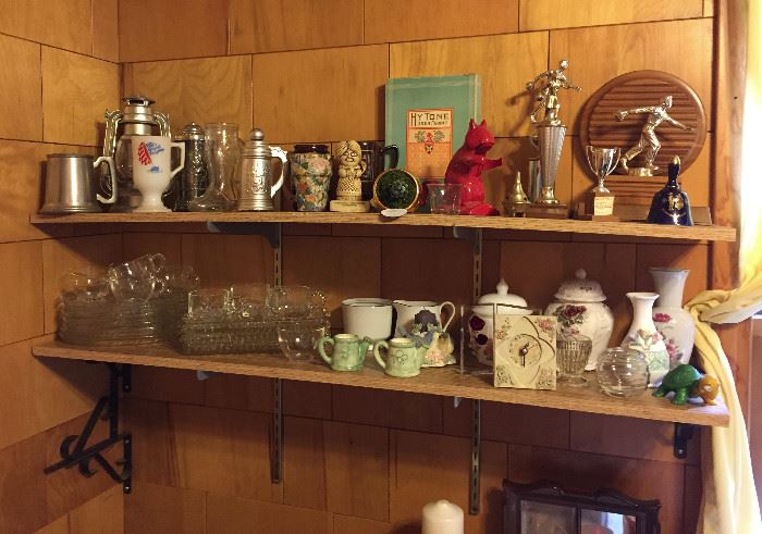 Loads of smalls for functional and decorative use! Sporting trophies, mugs, steins and much more!