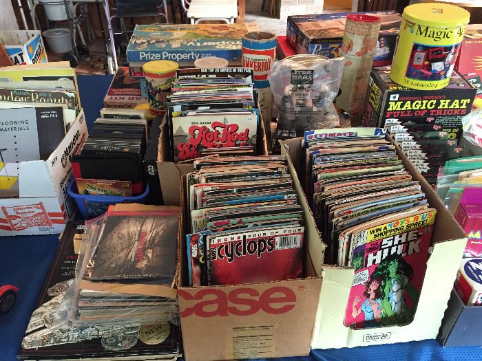 COMIC BOOKS GALORE:  Not super old, but what an assortment:  Wolverine, Flash, Dead Pool, Hulk, Star Wars, Super Boy, X-Men and so much more!