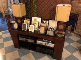 Cool media stand and lots of nice frames