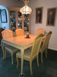 Dining set made North Carolina with 6 chairs and matching hutch 56 x 38 
