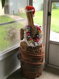 Palm tree carved pelican 