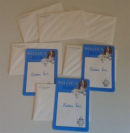 Barbara Bush Autographed Book Plate Stickers - 6, three opened & 3 still sealed. All envelopes are labeled White House.