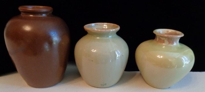 3 Experimental Teco Vases (Exhibited at St. Louis Expo in 1904)