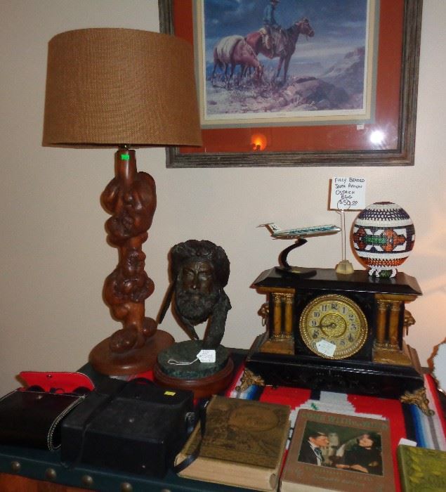 Burlwood Table Lamp made by Same artist as Buffet