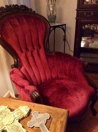 Gorgeous Victorian chair with stool
