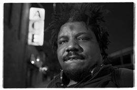 Wesley Willis black and white photo #2 of 25. Photo by Dimitre photography in the WOW DISTRICT.