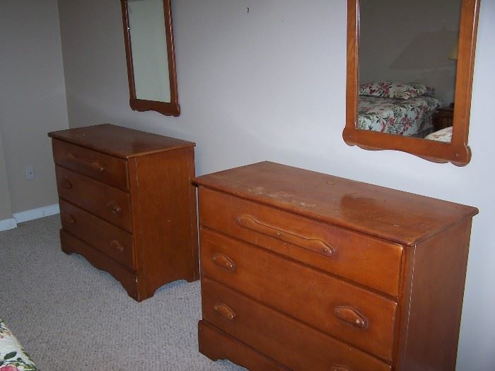 2 solid wood dressers