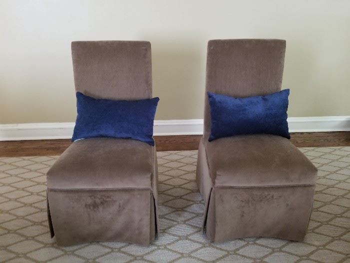 Pair of Brown Slipper Chairs, 21w x 22d x 39h (19sh)