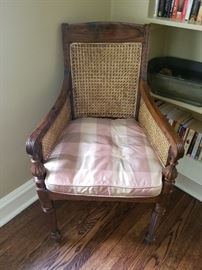 Wood caned chair, 22w x 23d x 38h (19sh)