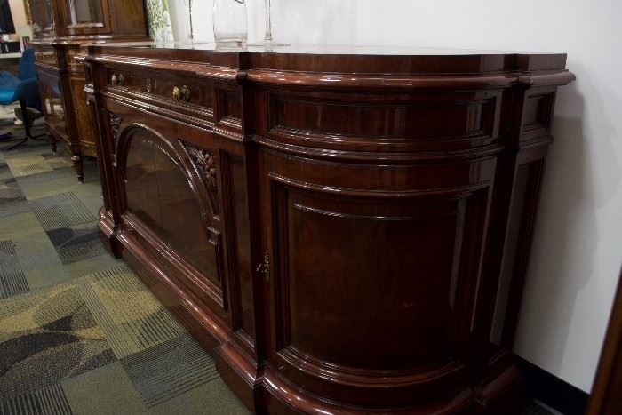 A Regency/Louis XVI Style Buffet, mahogany solids.  By Karges Furniture co.  (Appraised $6,500).  For Sale: $1,600.