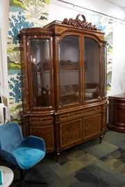 A Regency/Louis XVI Style breakfront, mahogany solids.  By Karges Furniture Co.  (appraised: $13,500)  For Sale: $3,400.