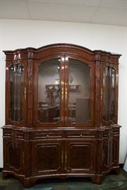 A Regency/Louis XVI Style breakfront, mahogany solids.  By Karges Furniture Co.  (appraised: $13,500) For Sale: $3,400.