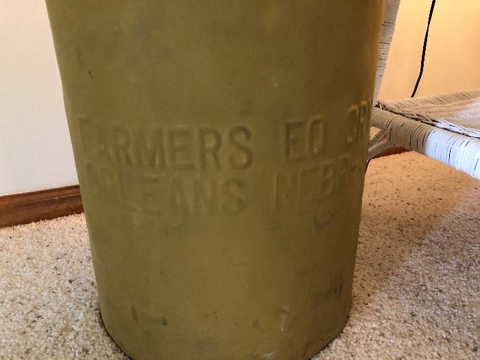 Antique Metal Milk Canister - Orleans Nebr