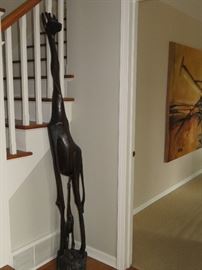 over 6 ft tall Carved Giraffe with baby