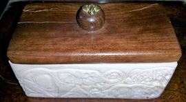 Bone paneled wood box-Indian Elephant
