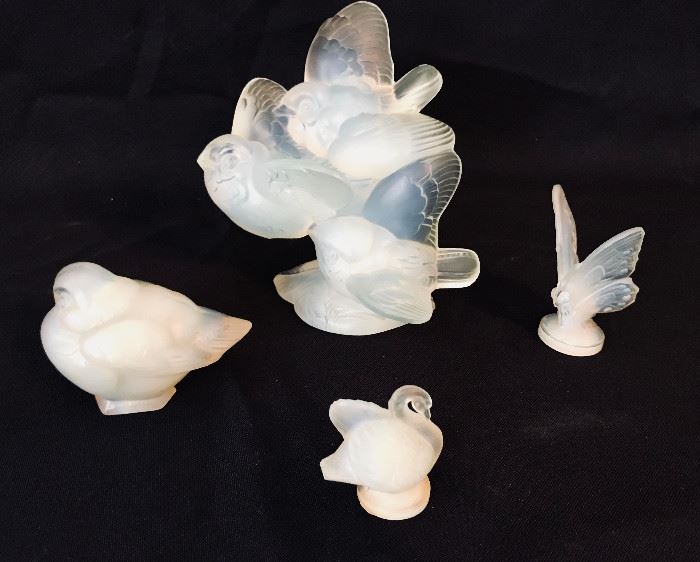 French Sabino glass opalescent figurines.