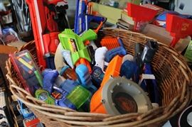 Basket full of Nerf Guns
