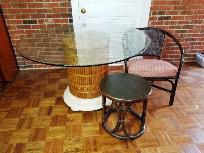 Glass Top Table, Bamboo Table & Chair  http://www.ctonlineauctions.com/detail.asp?id=736290
