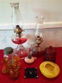 Oil lamps And Hand Blown Glass:           http://www.ctonlineauctions.com/detail.asp?id=736428