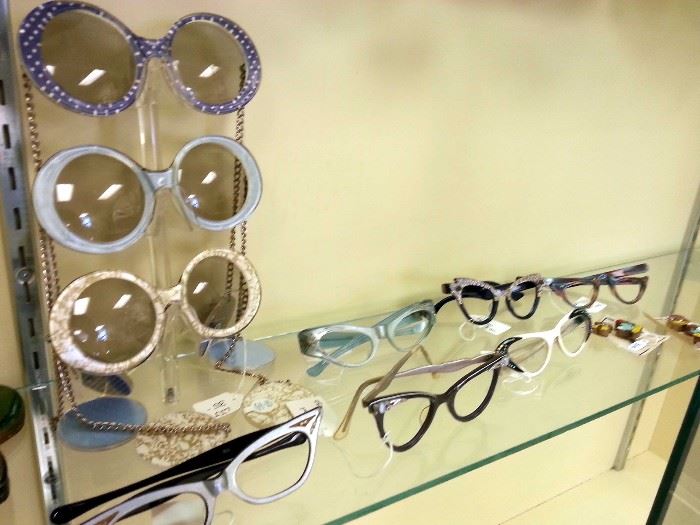Vintage eye glass frames & sunglasses. Costume jewelry,  accessories 