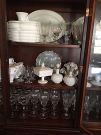 Lots of Milk glass and etched goblets. Some still available 