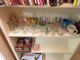 Swanky swigs, snuff glasses, several child's glasses and a Davy Crockett coffee mug. A few still available