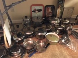 Pots and pans, including large set of Revere ware. A few left 