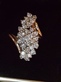 Diamond Cocktail Ring Over two ct set in gold