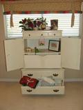 White painted armoire