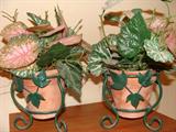 Decorative silk planters.