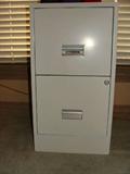Steelworks two-drawer file cabinet.