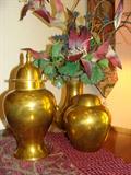 Decorative brass items.